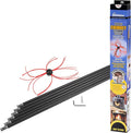 SootEater Rotary Chimney Cleaning System - Gardus RCH205-B Chimney Sweep Kit, Cleans Open Chimneys up to 18' with 6 Flexible 3' Rods, Chimney Cleaning Kit with Trim-to-Fit Spinning Chimney Whip