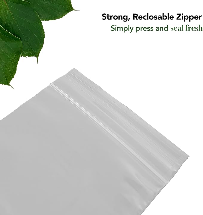Seal Fresh Zip Bags – 7x5 Inches (1000 Count), 2 Mil – Clear Plastic Reclosable LDPE Poly Sandwich Baggies with Resealable Lock Seal Zipper – For Snacks, Cookies, Candies, Treats, Pastries, Party
