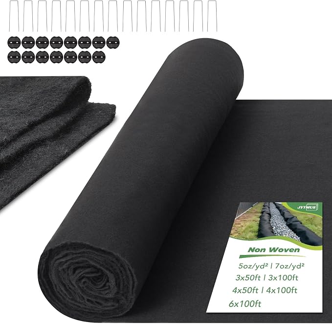 7oz/yd² 3ft×100ft Heavy Duty Non Woven Geotextile Fabric, Premium PET Landscape Fabric for French Drain, Drainage & Filtration, Gravel, Paver Base & Erosion Control | PET Geotextile Fabric for French Drains,Landscaping, Erosion Control, Underlayment & ...