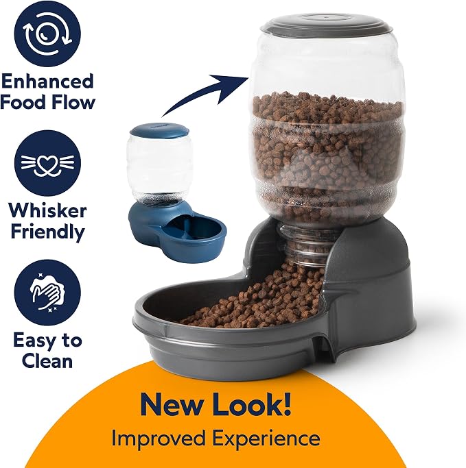Petmate® Replendish® Automatic Dog Feeder Gravity Pet Treat Dispenser with Microban Antimicrobial Protection, Wide Mouth Bowl, 100% BPA Free - 5 lb