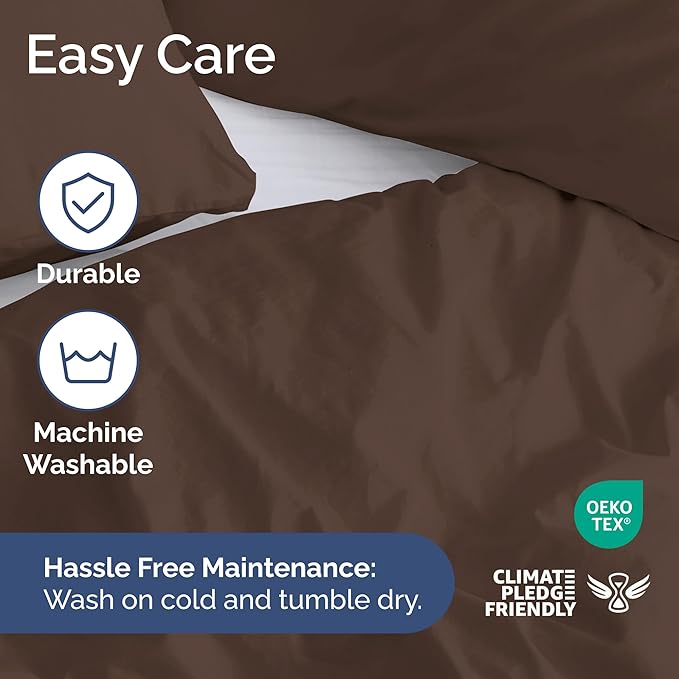 Duvet Cover Cal King Size Set - Extra Soft Cal King Duvet Cover 104" x 98" with 2 Pillow Shams for Women, Men, Kids & Teens - Hotel Luxury w/ Zipper Closures & Ties - Comfy, Cozy & Breathable (Brown)
