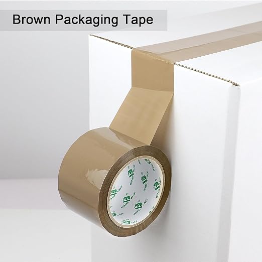 BOMEI PACK 3inch Brown Packing Tape, 12 Refills Rolls Wide Packaging Tape for Moving, Shipping and Storage, 2.4 Mil x 60 Yards