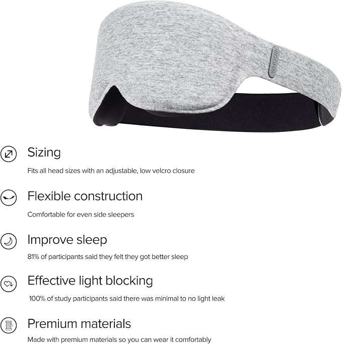 Whoop Restorative Sleep Mask, Ultra-Comfortable for Side Sleepers, Designed to Boost Restorative Sleep and Recovery, Blocks Light to Help You Sleep Longer and Better