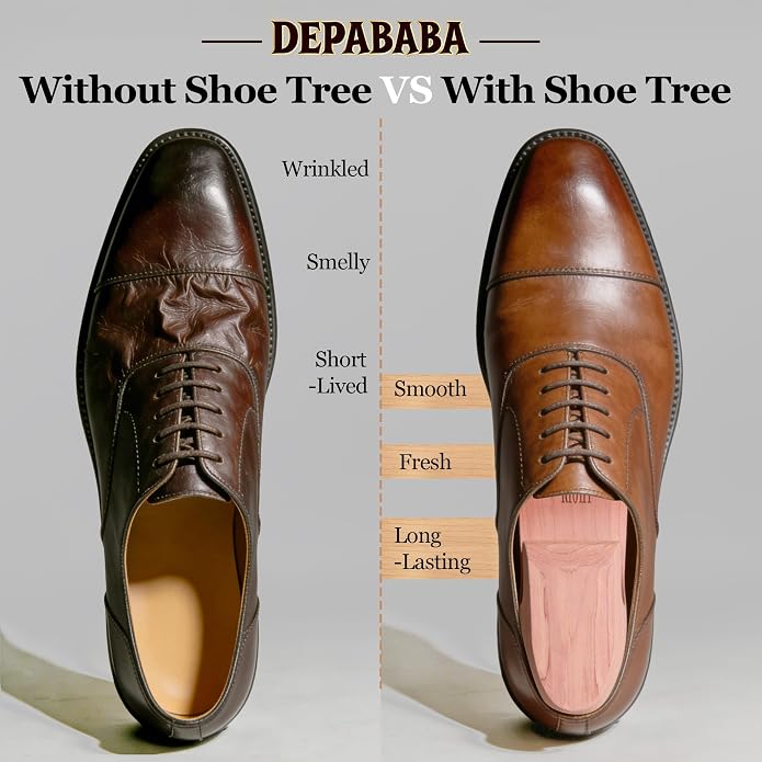 Cedar Shoe Trees for Men, Wood, Single Tube, 6 Pack, Sizes 7-14 | Red Cedar Wood Construction, Men's Sizes 7-14, Single-Tube Design for Sneakers, Boots, Workwear, and Everyday Shoe Care