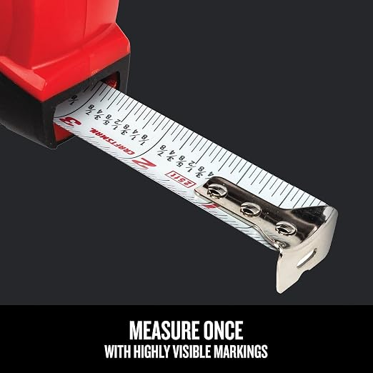 CRAFTSMAN 25-Ft Tape Measure with Fraction Markings, Retractable, Self-Locking Blade (CMHT37225), Pack of 6
