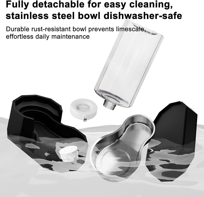 RIZZARI 9L Gravity Dog Water Dispenser: Elevated Filtered Station | Large Dogs & Seniors / Multi Layer Filtration / 304 Stainless Steel Bowl / Spill Resistant Base / Dishwasher Safe