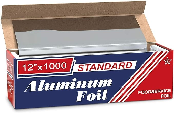 2 Count 12"x1000 Standard Aluminum Kitchen Foil Rolls for Food, Aluminum Foil Roll Food Safe Foil Wrap