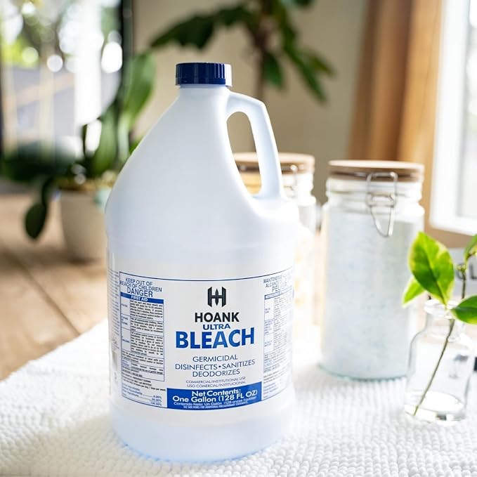 (6 Gallons) - Liquid Chlorine Bleach, for Laundry, Household and Commercial Cleaning, Multipurpose Cleaner, 1 Gallon Jugs. Ready to Use.