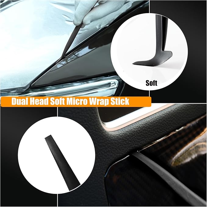 EHDIS Window Tint Kit Vinyl Wrap Tool with Heat Gun,Vinyl Scraper,Shank Gasket Squeegee,Working Gloves,Curves Slot Tint Tool for Car Wrapping,Window Film,Graphics,Decal Installation
