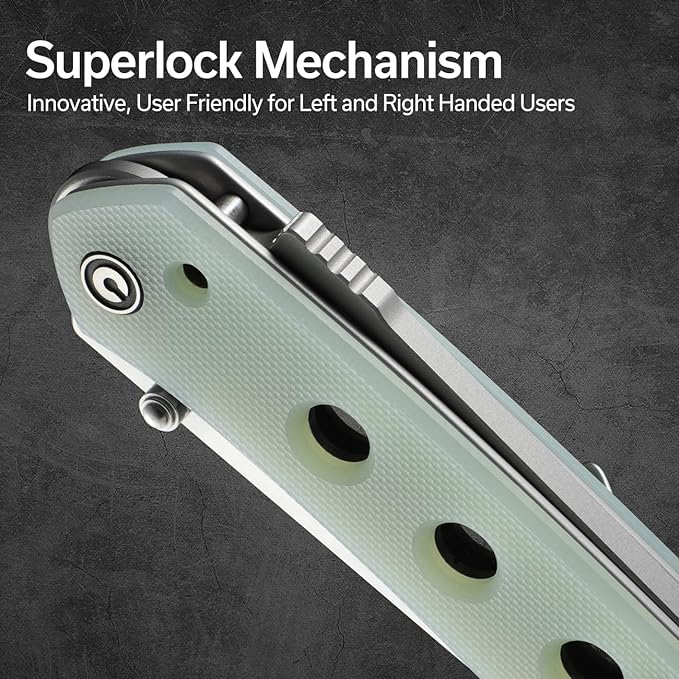CIVIVI Vision FG Pocket Knife, 3.54" Nitro-V Reverse Tanto Blade C22036-2 | Superlock Folding Knife with G10 Handle, Reversible Ambidextrous Clip for EDC Camping Hiking