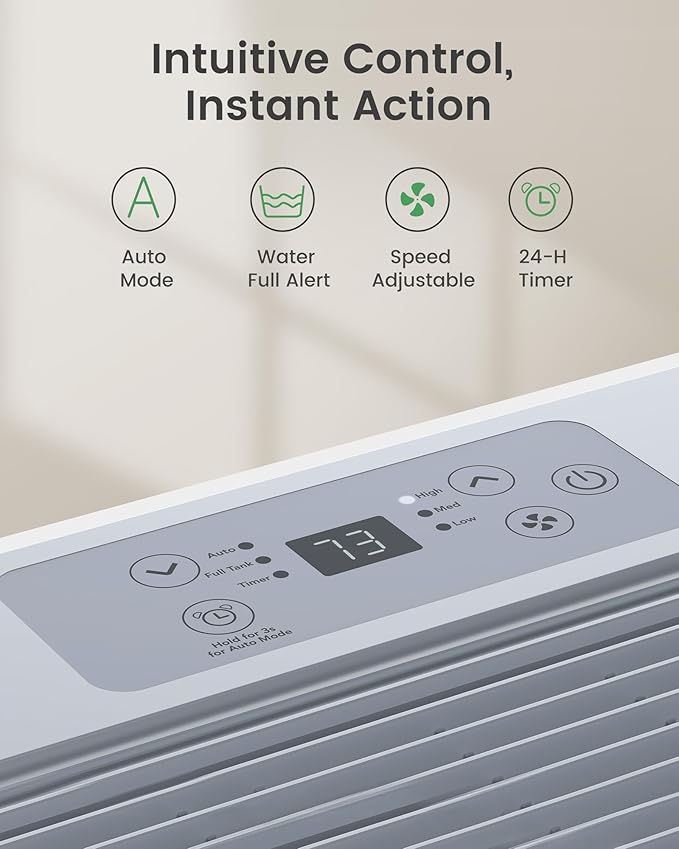 Waykar 6000 Sq.Ft Energy Star Dehumidifier for Basement & Home, 120 Pint/Day with Drain Hose & Tank, Ultra Quiet (40 dB), Smart Auto Comfort Mode