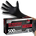 Venom Steel Industrial Nitrile Gloves, Chemical Resistant Disposable Black Gloves, Latex-Free, Powder-Free, Textured Grip, Heavy Duty Two-Layer Protection, 6 mil, Large (Pack of 500)