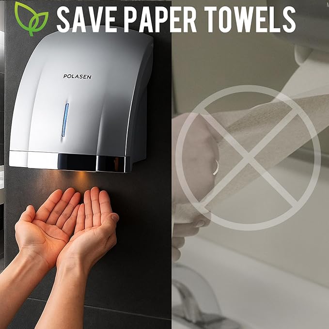 Hand Dryers for Bathrooms Wall Mount 3 Pack Efficient Warm Cold Wind Blower Quick Drying for Commercial Industry Restrooms