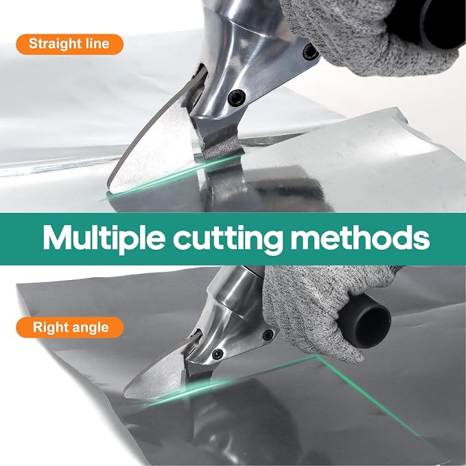 VLOXO Professional Metal Shear Drill Attachment, Sheet Metal Cutter for Drill Attachment with 360° Pivoting Handle, Power Tool Accessory for Curved and Straight Cutting on Steel, Aluminum(Black)