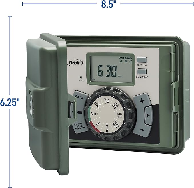 Orbit 4-Station Outdoor Swing Panel Sprinkler System Timer - for Residential Lawn Watering - Multi-Station Irrigation Controller - Custom Watering Intervals - Indoor/Outdoor Installation - 57894
