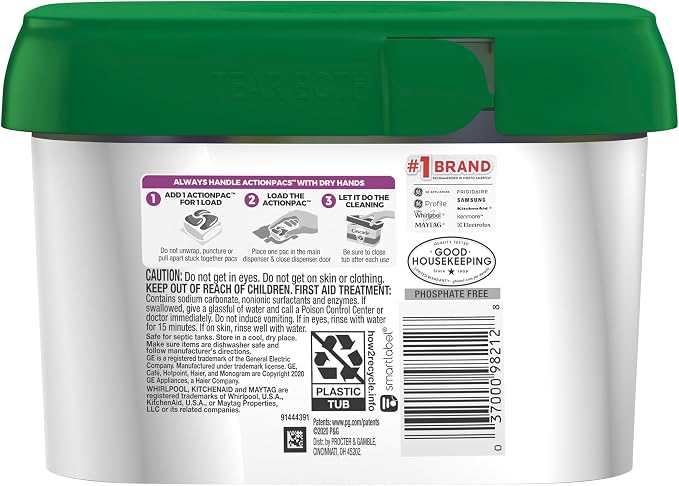 Cascade Platinum Actionpacs Dishwasher Detergent, Lemon Scent, 30 Count