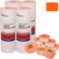 Perco Fluorescent Red Price Marking Labels - 36,000 Blank Labels for Garvey 22-66/22-77/22-88 Two Line Pricing Gun with Ink Rolls Included - 36 Rolls, 4 Sleeves - Made in USA