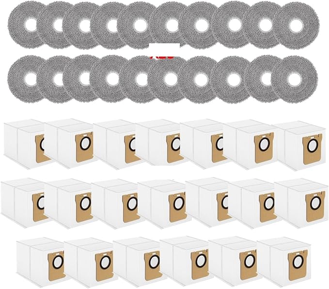 Mop Cloths Dust Bag Replacement，Compatible For Xiaomi，5 Pro/OV21CN/X10 Plus/X20 Plus/M30S/M30 Pro Mop Rags Bags Robot Vacuum Cleaner Parts(SET18)