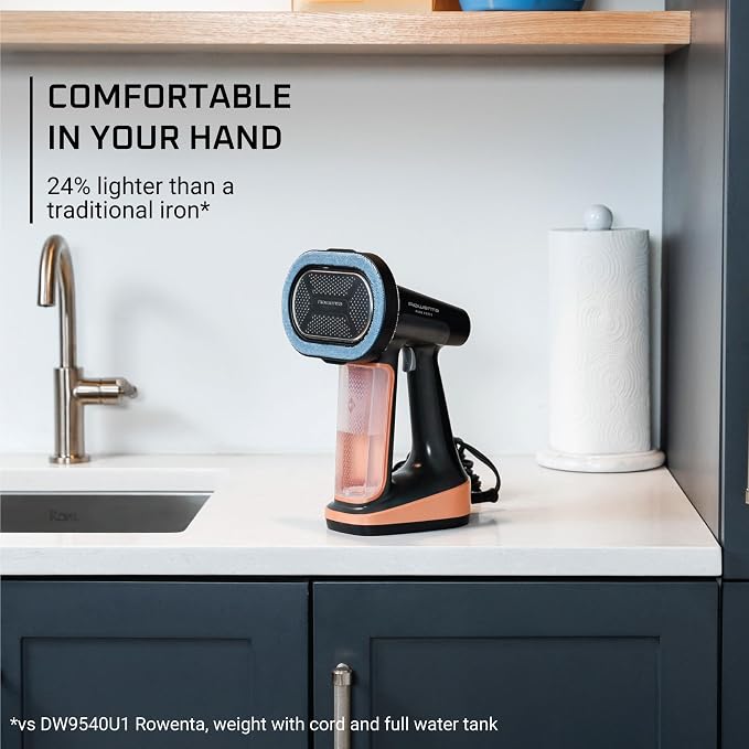 Rowenta Pure Force 3-in-1 Steamer Iron for Clothes XL Soleplate DR8855 | 40% larger soleplate, 300% more steam, 5 settings, Reversible pad system, 7.1 oz tank, 12 min autonomy, Auto-off