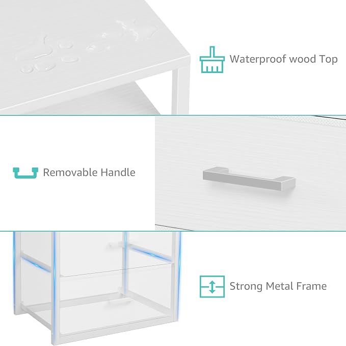 BOLUO White Closet Drawers with Open Shelf for Closet Organizers and Storage Bedroom Dorm Modern Large