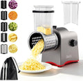 Upgraded 300W Electric Cheese Grater with 5 Stainless Steel Blades, Cheese Shredder Electric for Slicing, Shredding & Grinding Vegetables, Fruits and Nuts,Easy One-Touch