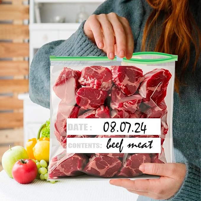 BEIDOU-PAC 2 Gallon Large Slider Food Storage Freezer Bags, 125 Count | 2 Mil | 13" x 12.3" | Heavy-Duty Freshness Easy Open Reclosable Clear Plastic Bags (Slider-2 gallon-125count)
