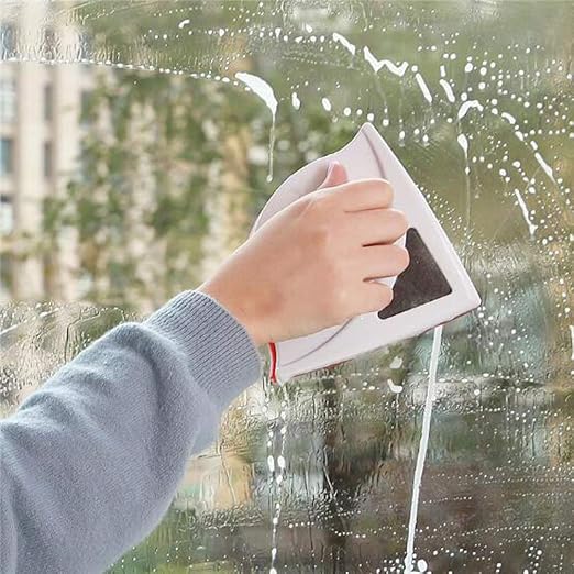 MIFXIN Magnetic Window Cleaner Glass Wiper Double Side Cleaning for 5-12mm Single Glazed Window Glass Surface Magnetic Strong Cleaning Brush Tool