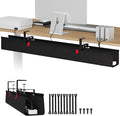 Univivi No Drill Under Desk Cable Management Tray, 48" Cord Organizer for Table, Clamp/Screw Mount Desk Cable Management, Premium Fabric Cable Management Tray for Office, Home (Extra Large)