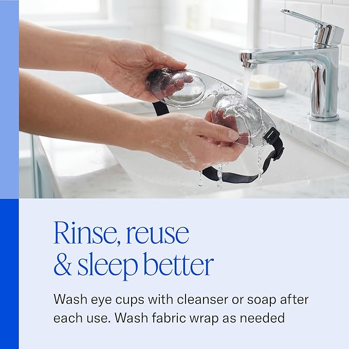 EyeEco Eyeseals Hydrating Sleep Mask, Clear - CPAP Compatible | Latex-Free Eye Mask for Sleep to Block Dry Air, Retains Moisture to Soothe Dry, Irritated Eyes & Provides Eye Care Overnight