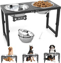 SHAINFUN Elevated Dog Bowls for Large Dogs, 3 Height Adjustable，Raised Tall Dog Food Water Bowl Stand with Two 101oz Bowls