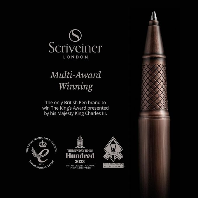 Scriveiner Copper Rollerball Pen - Stunning Luxury Pen, Schmidt Ink Refill, Best Roller Ball Gift Set for Men & Women, Professional, Executive Office, Nice Pens