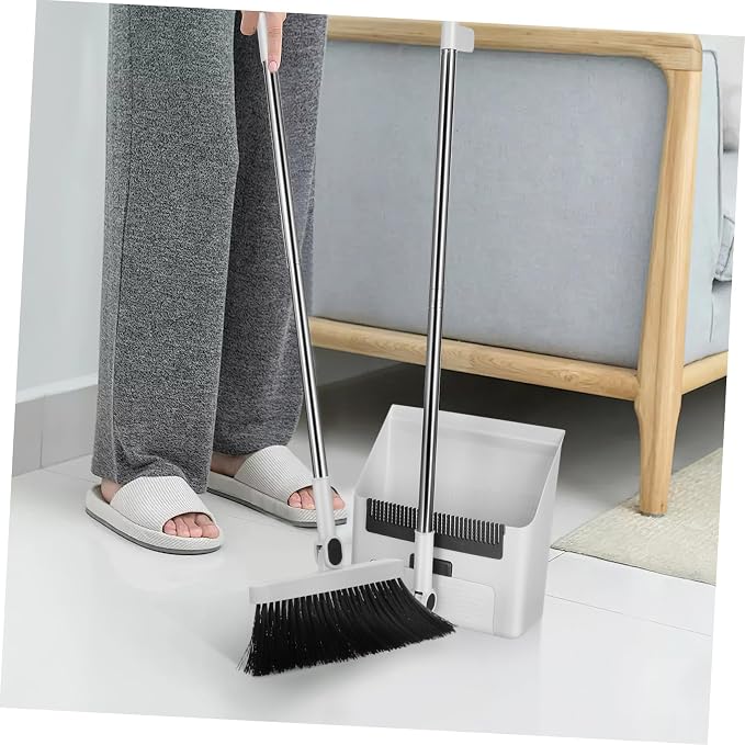 1set Broom Dustpan Set for Home Cleaning Head Sturdy Plastic Space-Saving