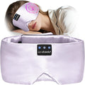 LC-dolida Luxurious Silk Soft Sleep Mask, Sleep Headphones with Bluetooth 5.4 for Side Sleeper, Total Blackout Eye Sleeping Mask for Women and Men, Ideal Gift for Restful Sleep, Travel(Light Purple)