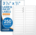 3 7/16" X 2/3" Matte White Printable Labels (250 Sheets, 7500 Stickers) File Folder, Address, Mailing Labels for Laser & Inkjet Printers - Spartan Industrial Template R012