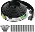 Anleolife 40FT NO-DIG Garden Landscape Edging with 48 Spikes, 2IN Black | 2-inch tall flexible lawn edging, easy install—stake into soil. UV-stabilized HDPE. Neat borders for paths & walkways