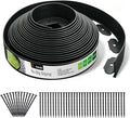 Anleolife 60FT NO-DIG Garden Landscape Edging with 72 Spikes, 2IN Black | 2-inch tall flexible lawn edging, easy install—stake into soil. UV-stabilized HDPE. Neat borders for paths & walkways