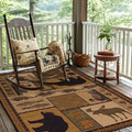 Rustic Cabin Deer Rugs 3x5 Feet Lodge Bear Fish Area Rug for Hallway Laundry Room Bathroom Non-Slip Cabin Bear Indoor Decorative Carpet