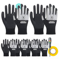 Electrical Insulated Gloves,Voltage Resistance Electrician High Voltage Insulation Work Gloves Flame Retardant & Rubber Non-Slip Grip for Electrical Work (Black and White, 400V-6PC)