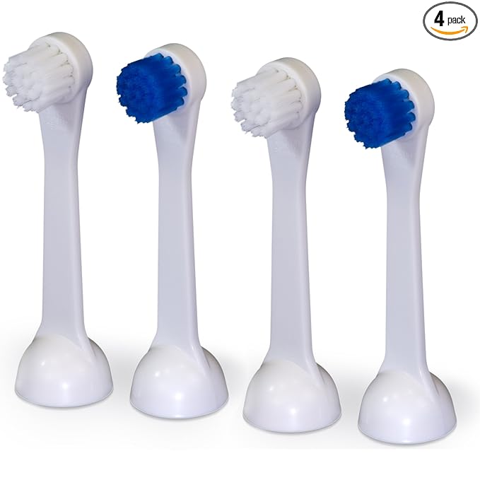 Cybersonic Classic Compact Replacement Brush Heads, 4 Pack, Compatible with All Cybersonic Electric Toothbrushes