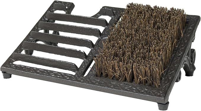 Boot Brush Scraper Outdoor, Heavy Duty Cast Iron Boot Scrubber and Shoe Cleaner with Stiff Bristles, Vintage Rustic Boot Scrapers with Brushes for Entryway, Porch, Garden, Garage