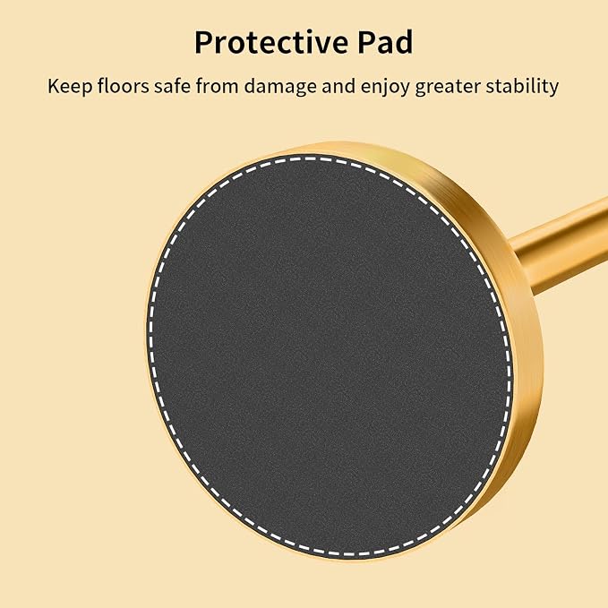 YUMORE Toilet Paper Holder Free Standing, Stainless Steel Toilet Paper Stand, Weighted Base Floor Tissue Roll Holder for Bathroom,Gold 200UP