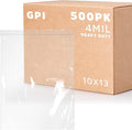 10" x 13" Heavy-Duty Zip Bags - 1000 Count - Clear Plastic Reclosable Zipper Baggies, 4 Mil Thick Freezer Storage Poly Bags for Packaging Food, Clothing, Tools & Sharp Objects.