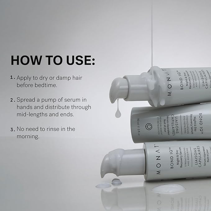 MONAT BOND IQ™ Night & Day Recovery Serum – Clinically Proven Strengthening & Repairing Formula - Bond-Building with Biomimetic Peptides & REJUVENIQE Oil for Softer & Shinier Hair – 90 ml / 3 fl oz