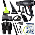 NEWISHTOOL Vinyl Wrap Tool Kit Window Tint Tools, Car Wrapping Kit with Heat Gun for Vinyl Wrap, Knife Less Tape, Magnet Holder, Vinyl Tucking Tool, Felt Squeegee, Vinyl Cutter, Wrap Knife and Gloves