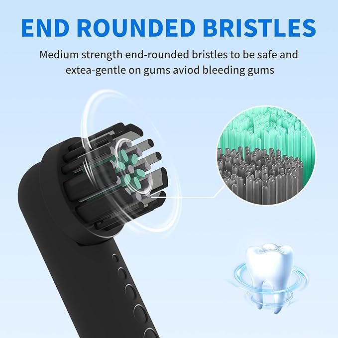 Toothbrush Replacement Heads Compatible with Quip 360 Oscillating Electric Toothbrush, Soft Bristles Brush Heads, Black, Pack of 4