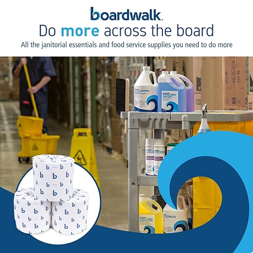Boardwalk BWK6144 Two-Ply Toilet Tissue, White, 4" x 3" Sheet, 400 Sheets per Roll (Case of 96 Rolls)