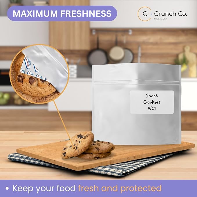 Mylar Bags - 50x (7 Mil thick each side) Stand-Up Zipper bags, Heat Sealable & Withstand Boiling Water - Long-Term Food Storage (2 Quart)