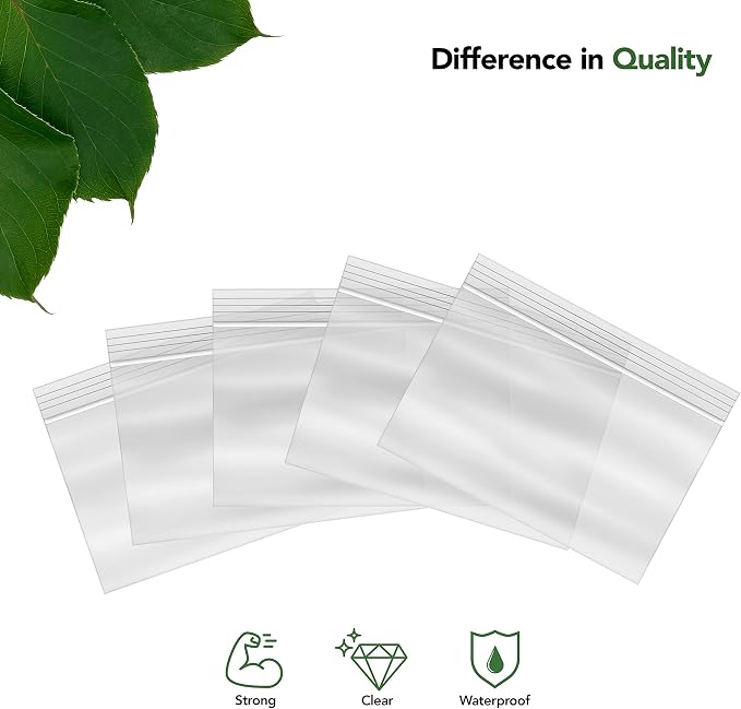 Seal Fresh Zip Bags – 7x5 Inches (1000 Count), 2 Mil – Clear Plastic Reclosable LDPE Poly Sandwich Baggies with Resealable Lock Seal Zipper – For Snacks, Cookies, Candies, Treats, Pastries, Party