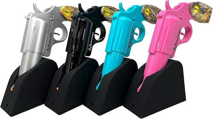 Realtree® Electric Gun Wine Bottle Opener - Open your Wine Bottle Fast with this New Corkscrew - Great Gift for Gun Enthusiasts and Wine Lovers. Foil Cutter and Charging Base Included. (Pink)