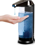 Secura 17oz Automatic Liquid Soap Dispenser, Touchless Battery Operated Hand Soap Dispenser with Adjustable Soap Dispensing Volume Control Dial, Personal Care Dispenser (Dark Gunmetal)